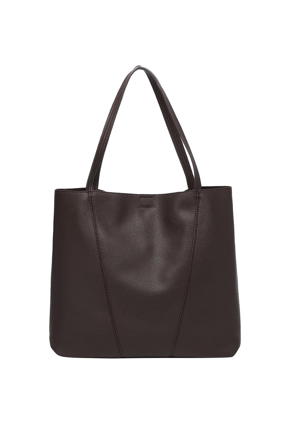 Product shot of the Colby Tote Bag - Chocolate in colour Chocolate, from the front