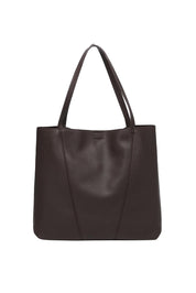 Product shot of the Colby Tote Bag - Chocolate in colour Chocolate, from the front