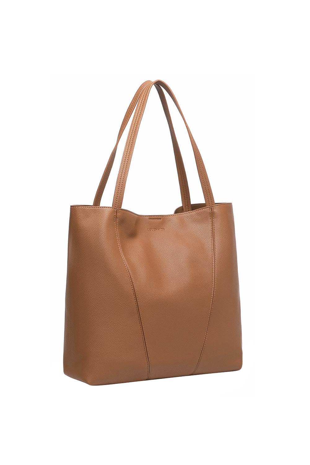 Product shot of the Colby Tote Bag - Tan in colour Tan, showing detail