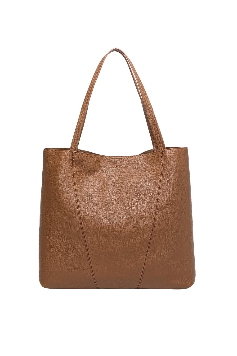 Product shot of the Colby Tote Bag - Tan in colour Tan, from the front