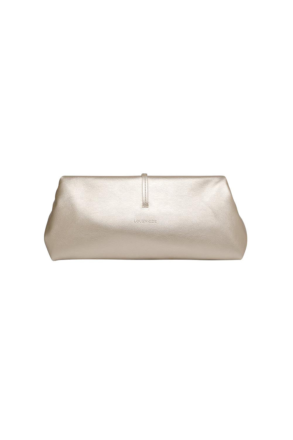 Product shot of the Asha Clutch - Champagnegold in colour Champagnegold, from the back