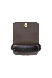 Product shot of the Connie Top Handle Bag - Chocolate in colour Chocolate, from the back