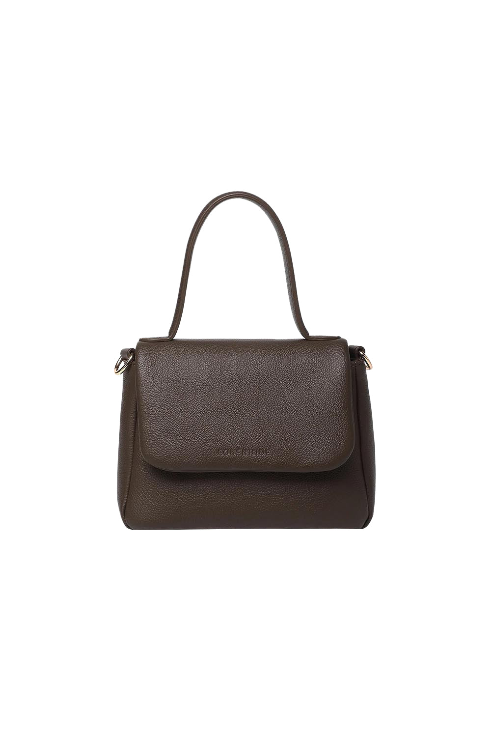 Product shot of the Connie Top Handle Bag - Chocolate in colour Chocolate, from the front