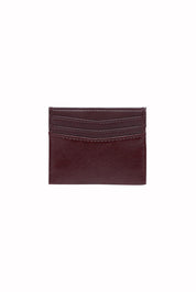 Product shot of the Ada Cardholder And Keyring in colour Burgundy (Red), from the back