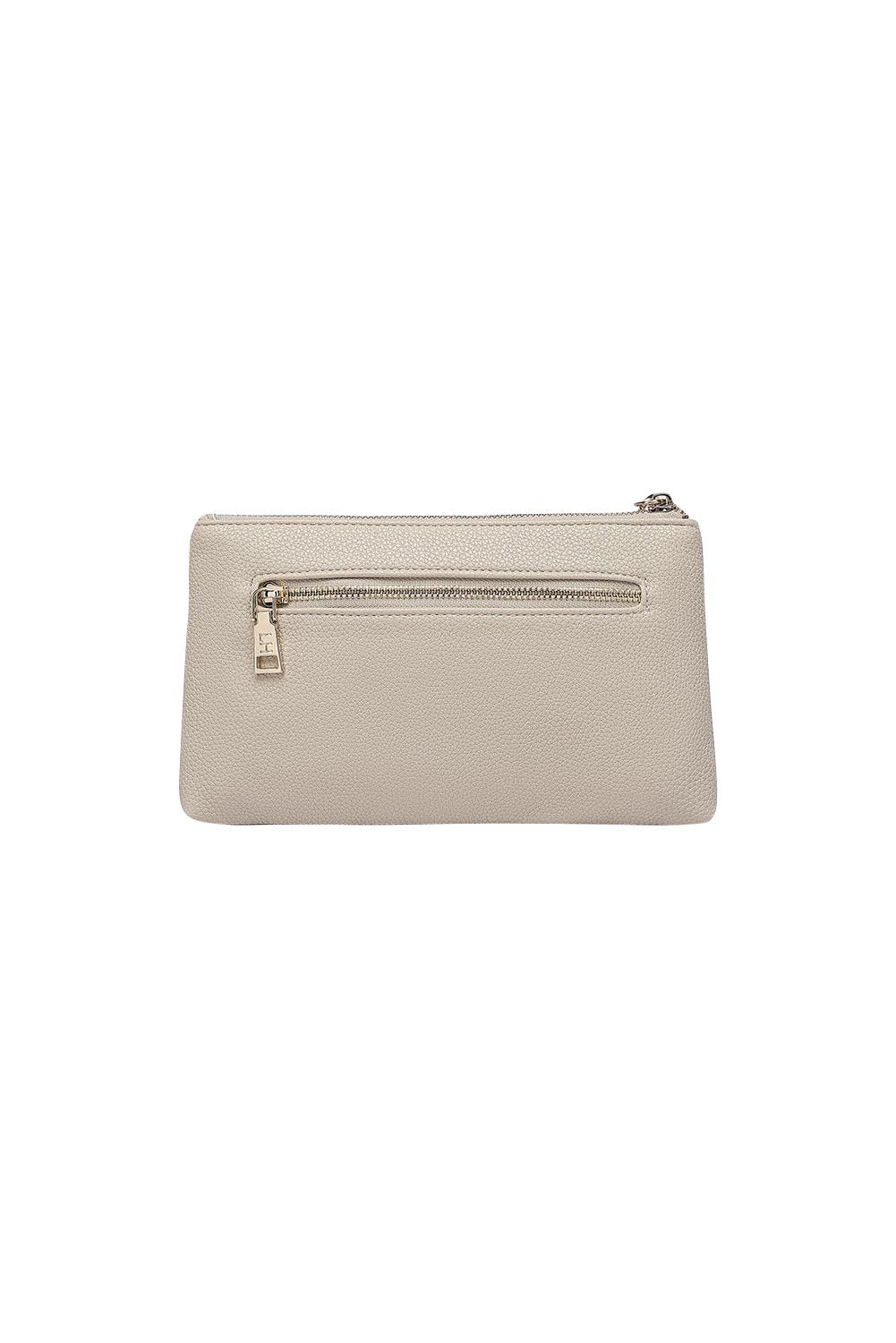 Product shot of the Mimi Clutch - Biscotti in colour Biscotti, from the back