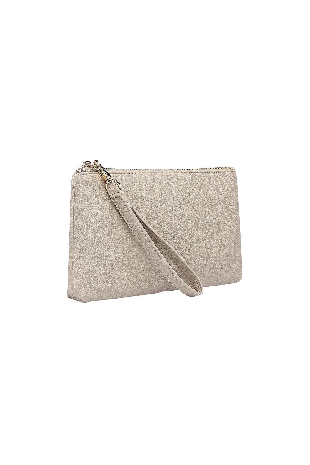 Product shot of the Mimi Clutch - Biscotti in colour Biscotti, from the back