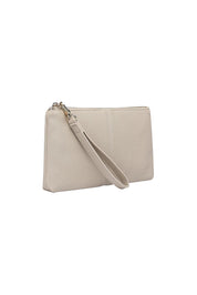 Product shot of the Mimi Clutch - Biscotti in colour Biscotti, from the back