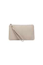 Product shot of the Mimi Clutch - Biscotti in colour Biscotti, showing detail