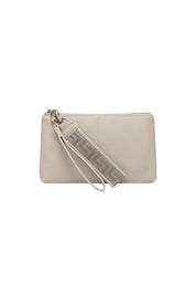 Product shot of the Mimi Clutch - Biscotti in colour Biscotti, from the front