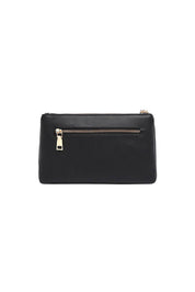 Product shot of the Mimi Clutch - Black in colour Black, from the back