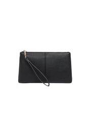Product shot of the Mimi Clutch - Black in colour Black, from the back