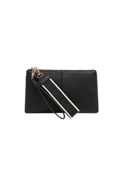 Product shot of the Mimi Clutch - Black in colour Black, from the front