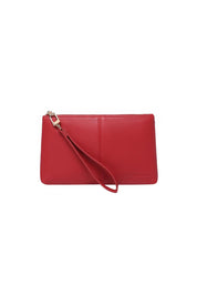 Product shot of the Mimi Clutch - Red in colour Red, showing detail