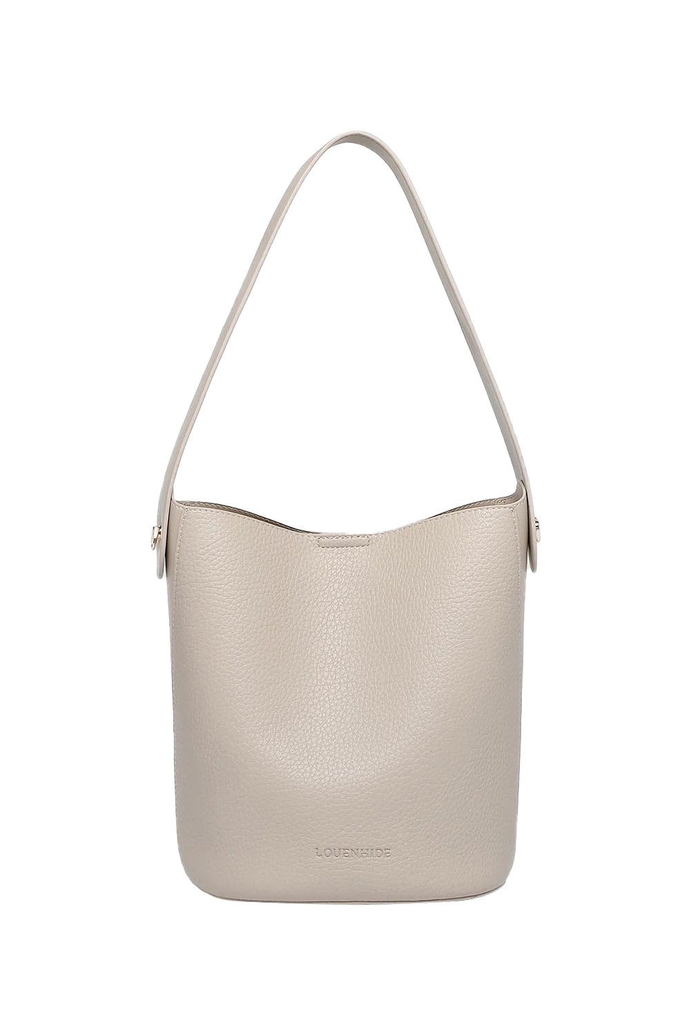 Product shot of the Miranda Bucket Bag in colour Almond, detail