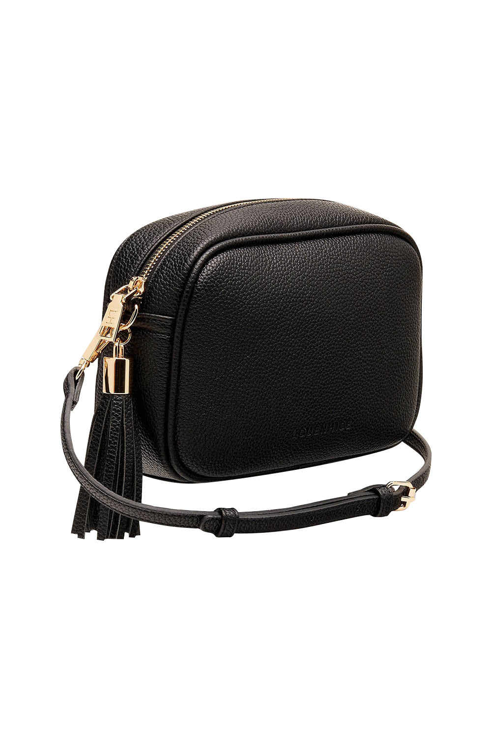 Product shot of the Jacinta Crossbody Bag in colour Blackwhite (Black), detail