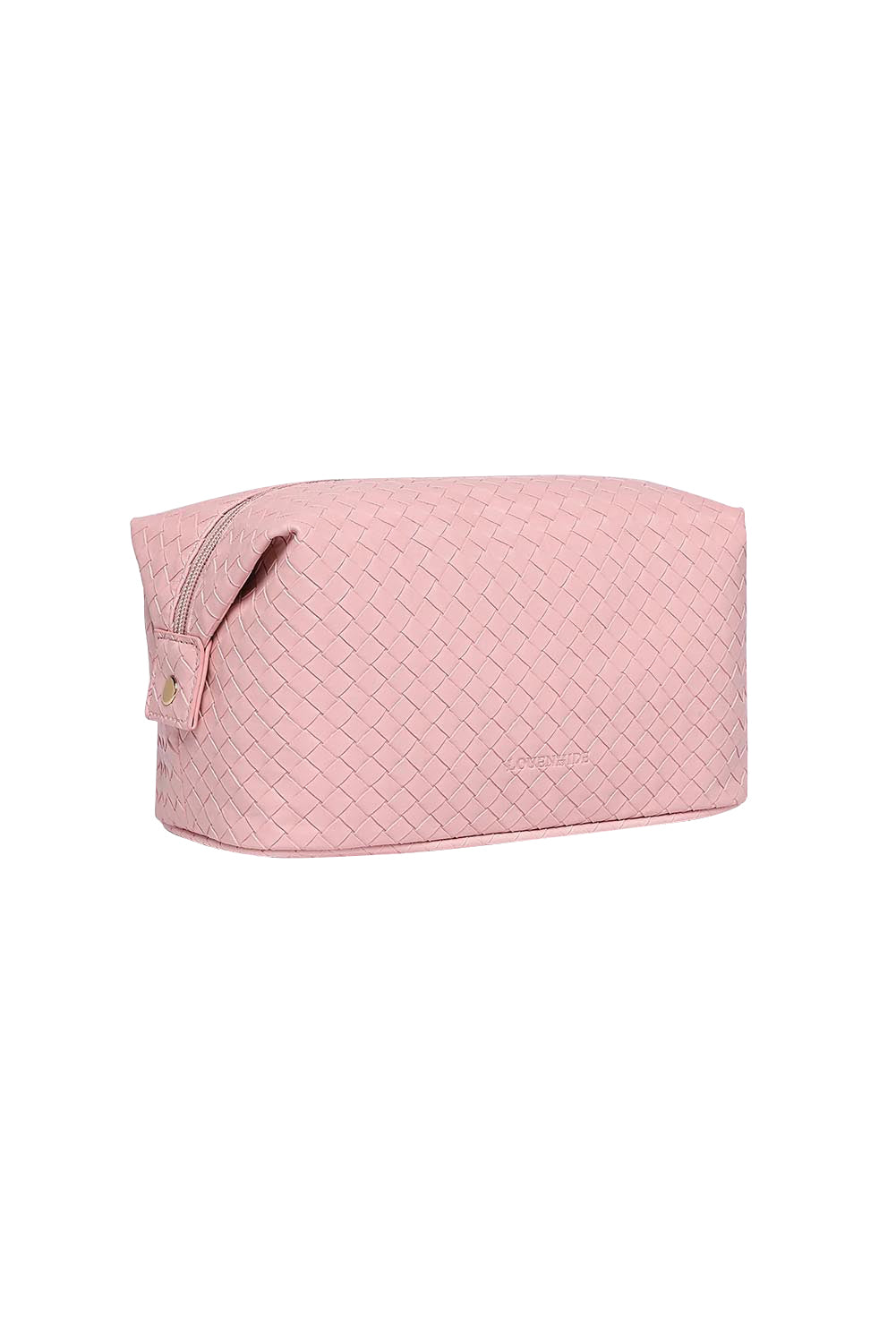 Product shot of the Lucinda Woven Toiletries Bag in colour Duskypink (Pink), detail
