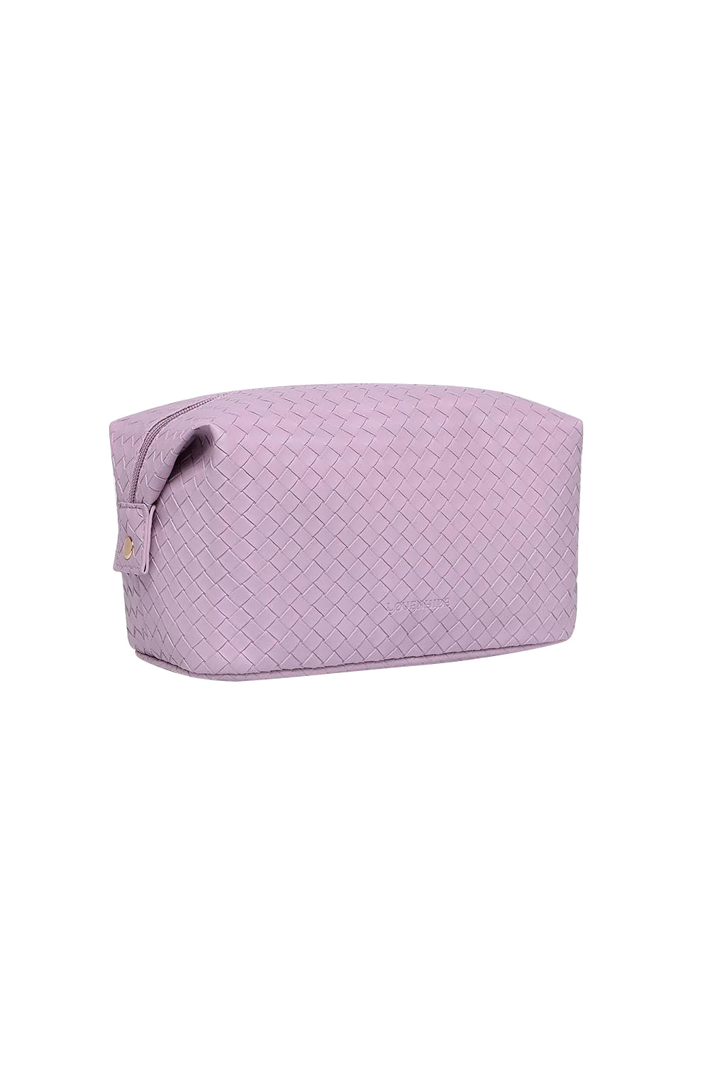 Product shot of the Lucinda Woven Toiletries Bag in colour Lilac (Purple), detail