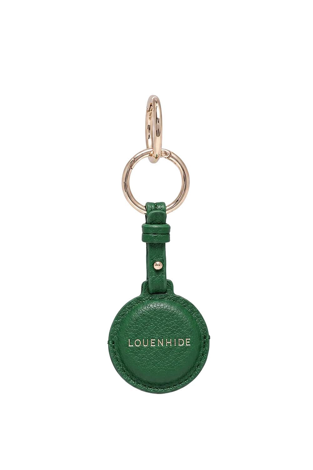 Product shot of the Opal Airtag Holder - Green in colour Green, from the front