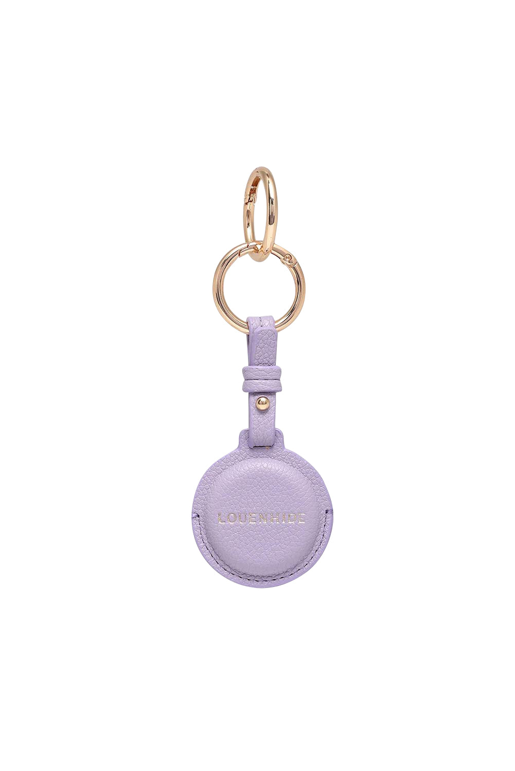 Product shot of the Opal Airtag Holder in colour Lilac (Purple), from the front