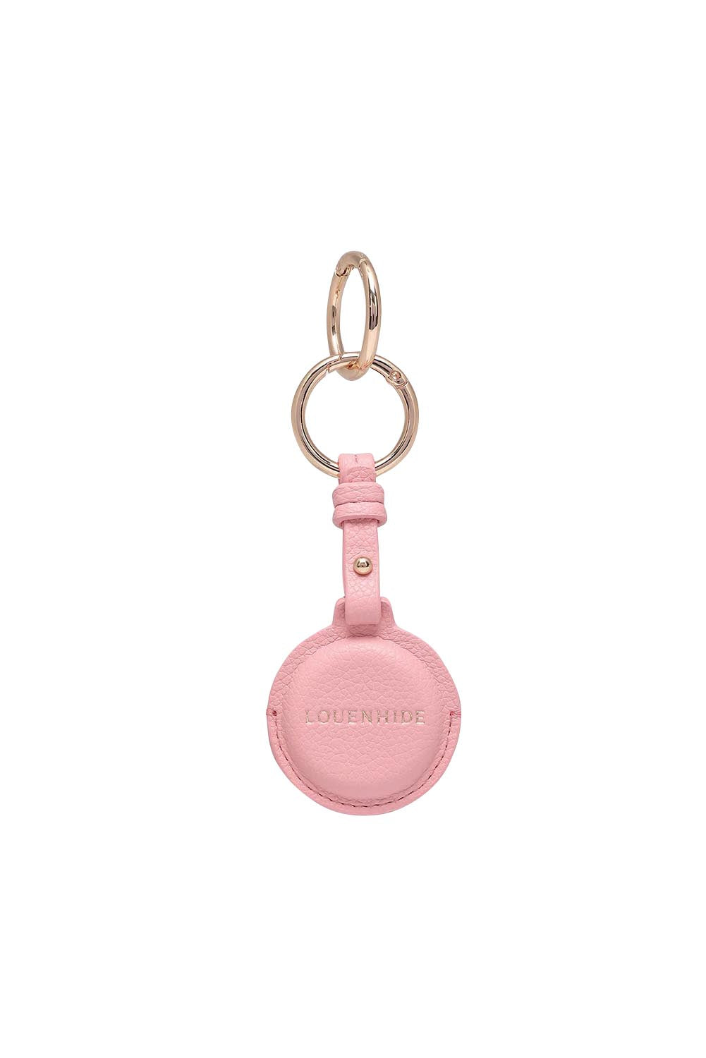 Product shot of the Opal Airtag Holder - Pink in colour Pink, from the front