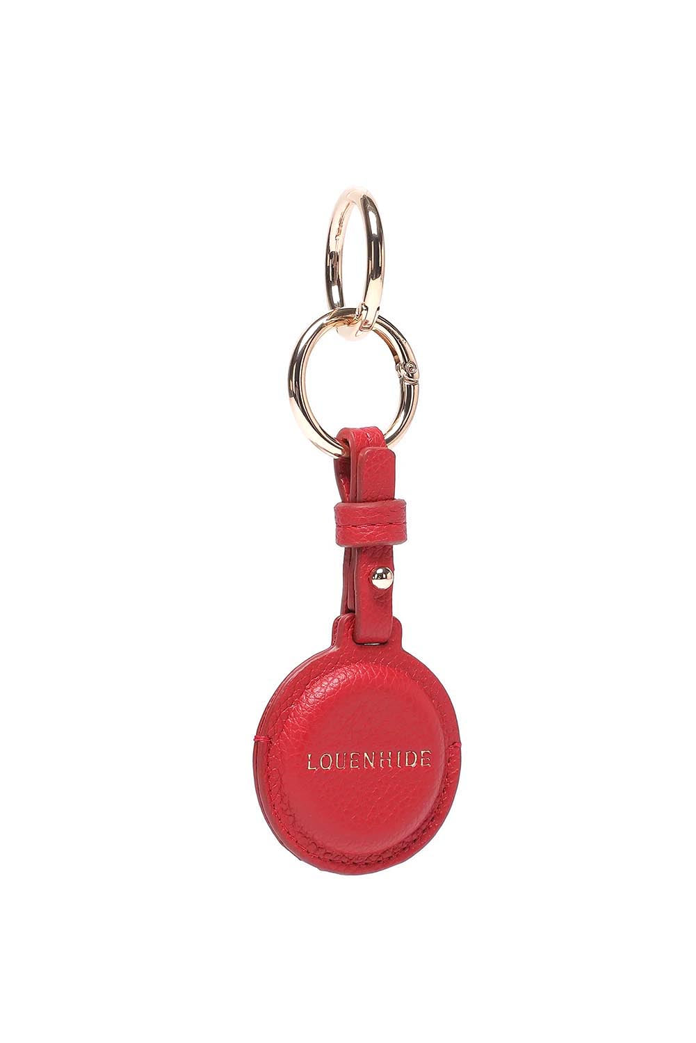 Product shot of the Opal Airtag Holder - Red in colour Red, showing detail