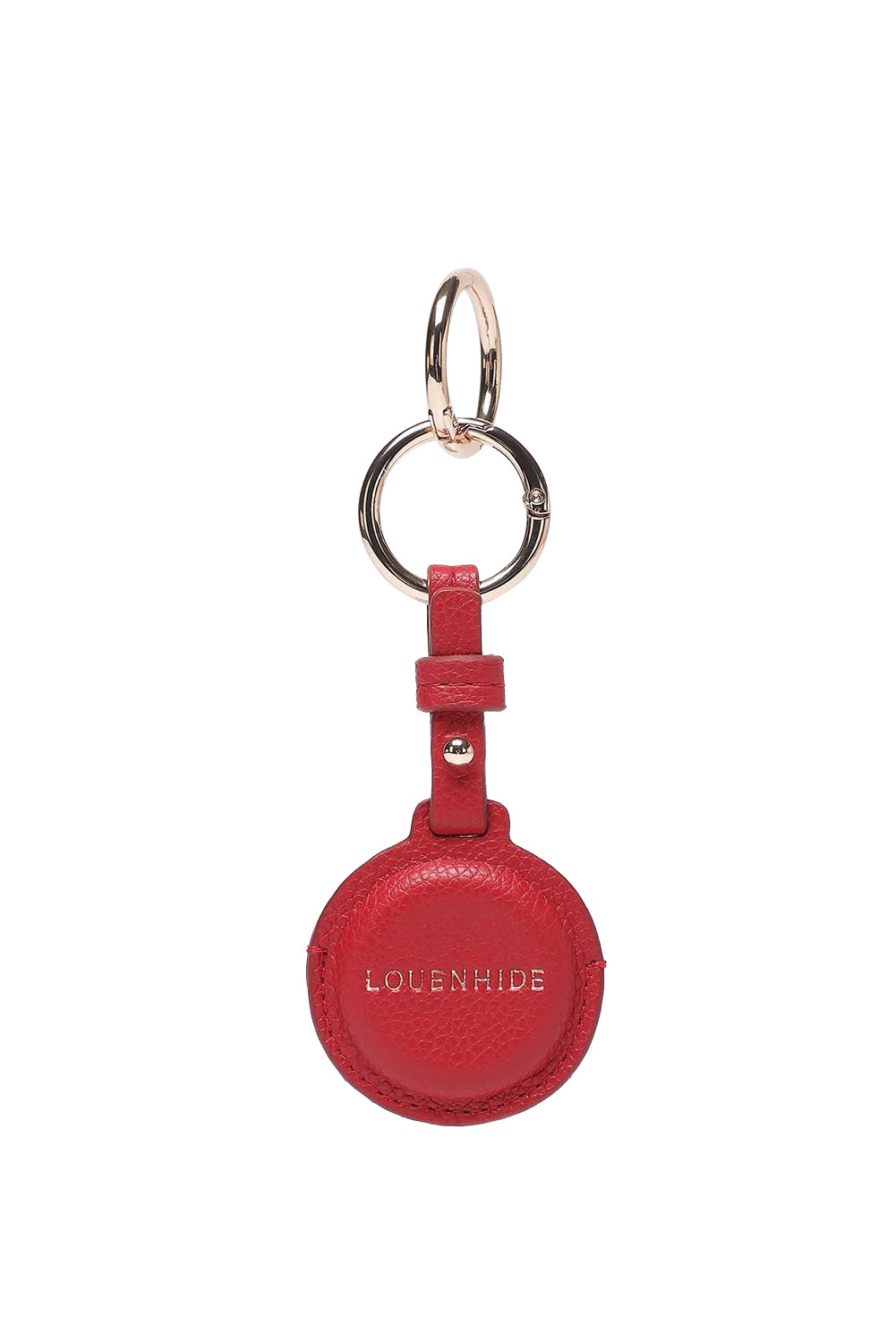Product shot of the Opal Airtag Holder - Red in colour Red, from the front