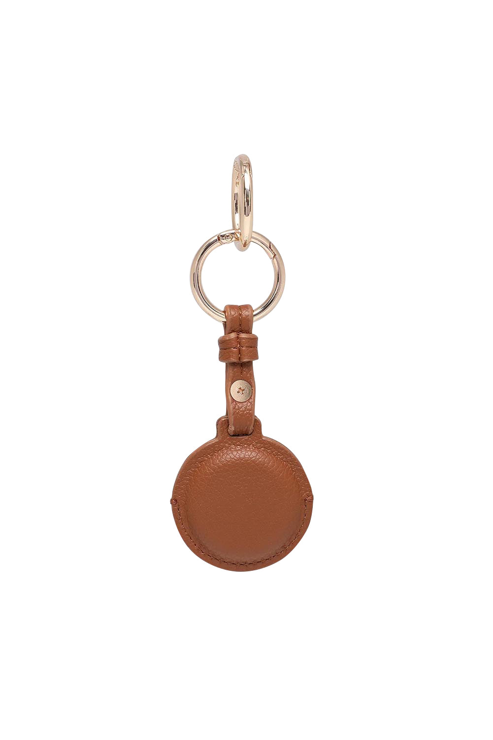 Product shot of the Opal Airtag Holder in colour Tan, from the back
