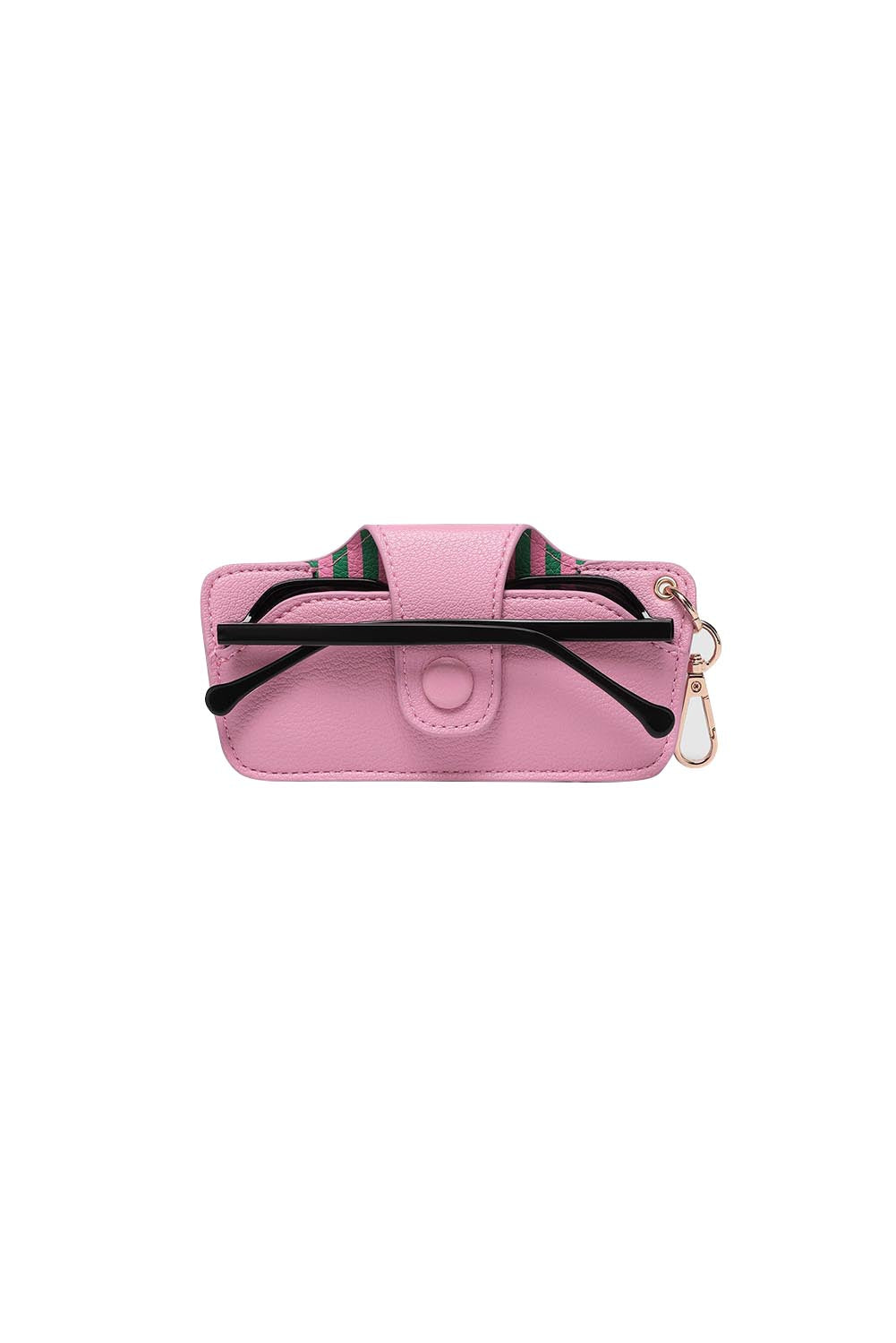 Product shot of the Skittles  Glasses Case - Greenpink in colour Greenpink, from the back