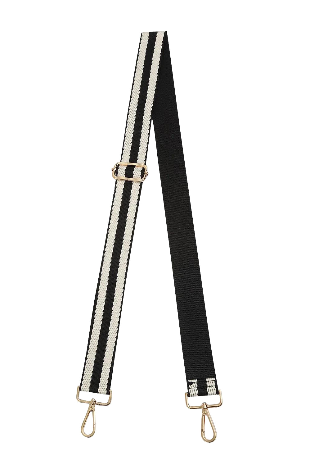 Product shot of the Bag Strap in colour Blackwhite (Black), from the front