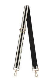 Product shot of the Bag Strap in colour Blackwhite (Black), from the front