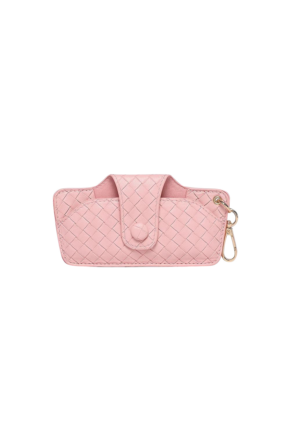 Product shot of the Woven Skittle Glasses Case in colour Duskypink (Pink), from the front