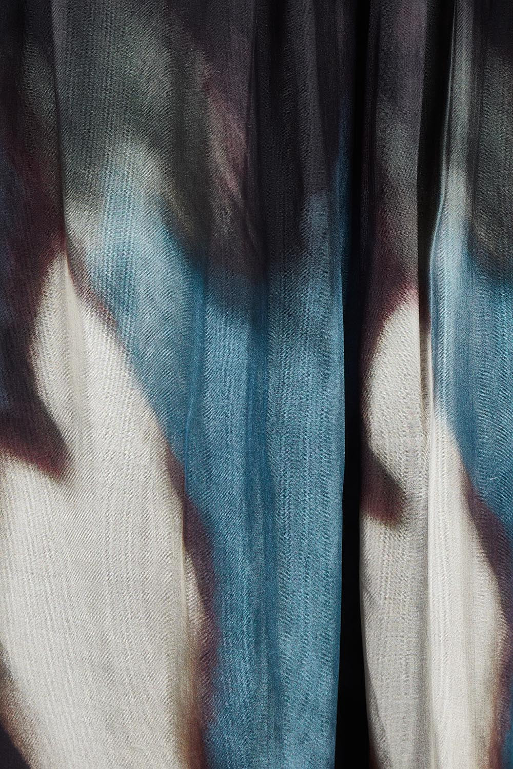Product shot of the Silk Blend Cape Dress in colour Nero (Blue), detail