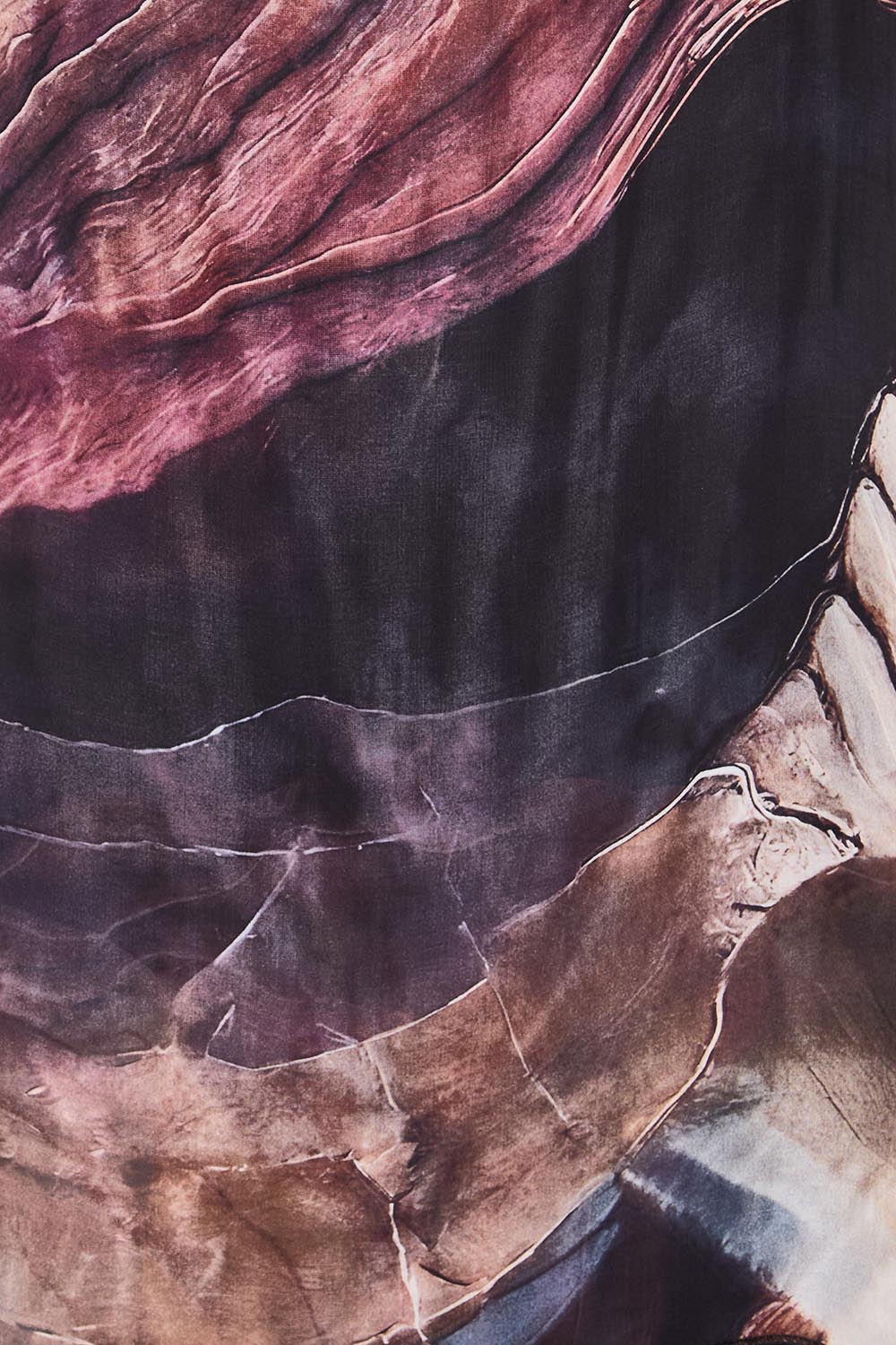Product shot of the Silk Blend Multi Layers Dress - Blackfloral in colour Blackfloral, showing detail
