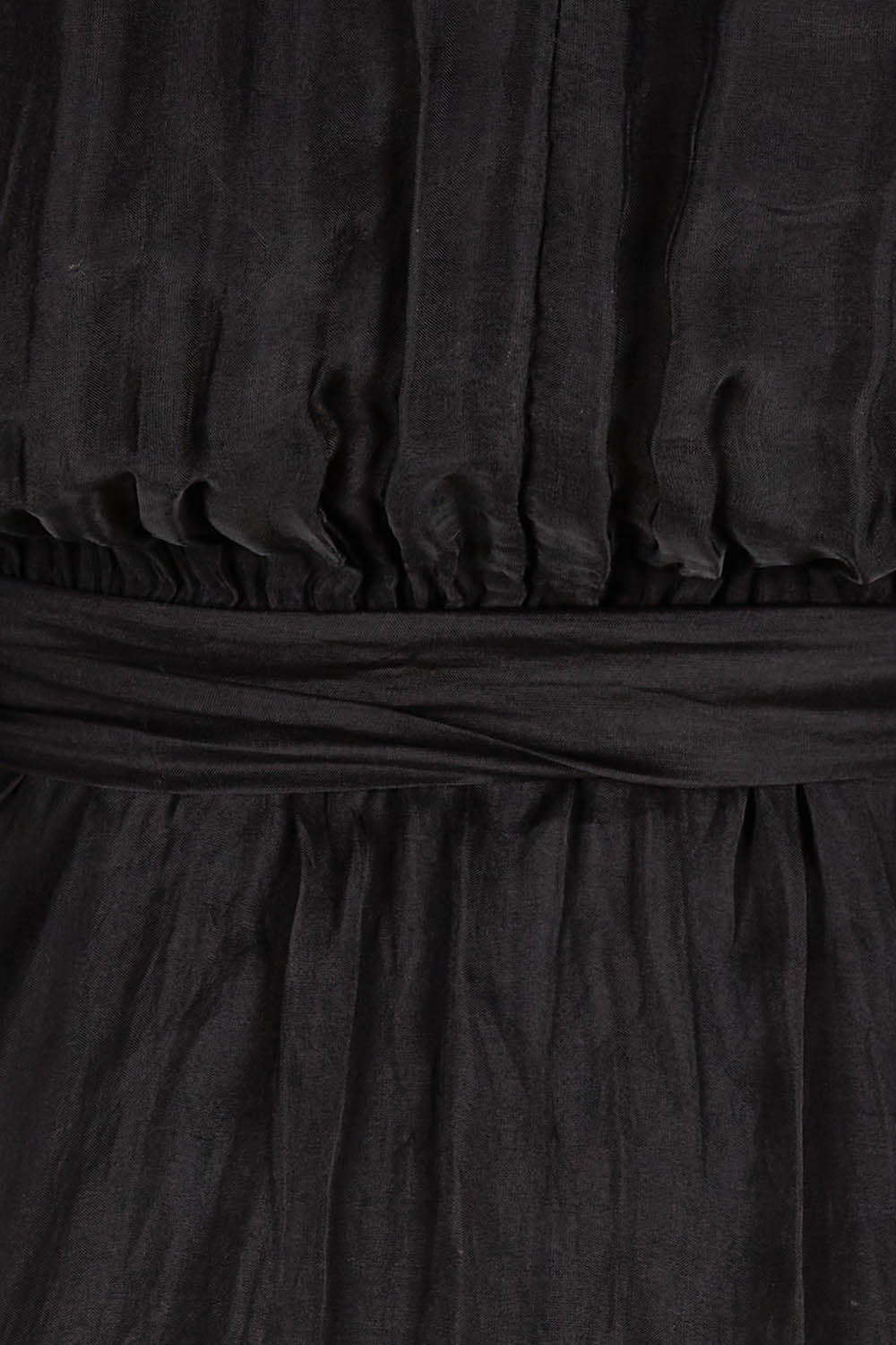 Product shot of the Long Sleeve Silk Dress in colour Black (Black), detail