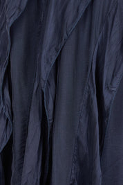 Product shot of the Silk Blend Angled Layers Dress – Navy (Blue), detail