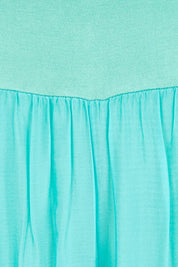 Product shot of the Silk Pant - Acqua in colour Acqua, showing detail