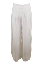 Product shot of the Silk Pant in colour White (White), from the back