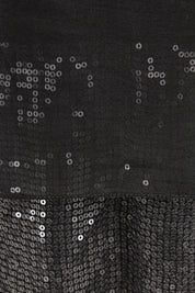 Product shot of the Silk Sequin Top in colour Black (Black), detail