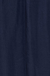 Product shot of the Silk Blend Three Layer Raw Edge Top in colour Navy (Blue), detail