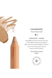 Product shot of the Luminous Eye Crayon - Champagne in colour Champagne, from the back