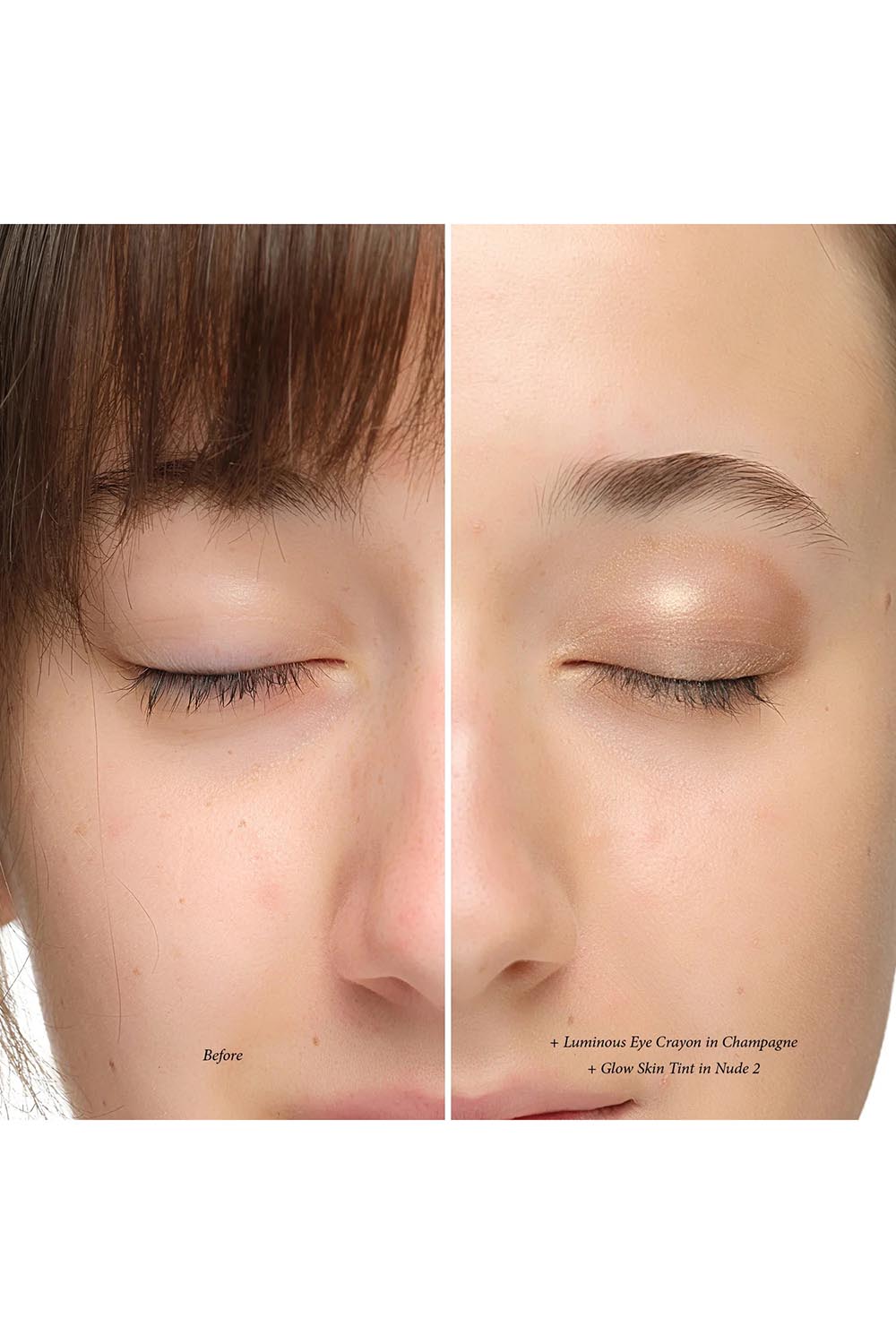 Product shot of the Luminous Eye Crayon - Champagne in colour Champagne, showing detail