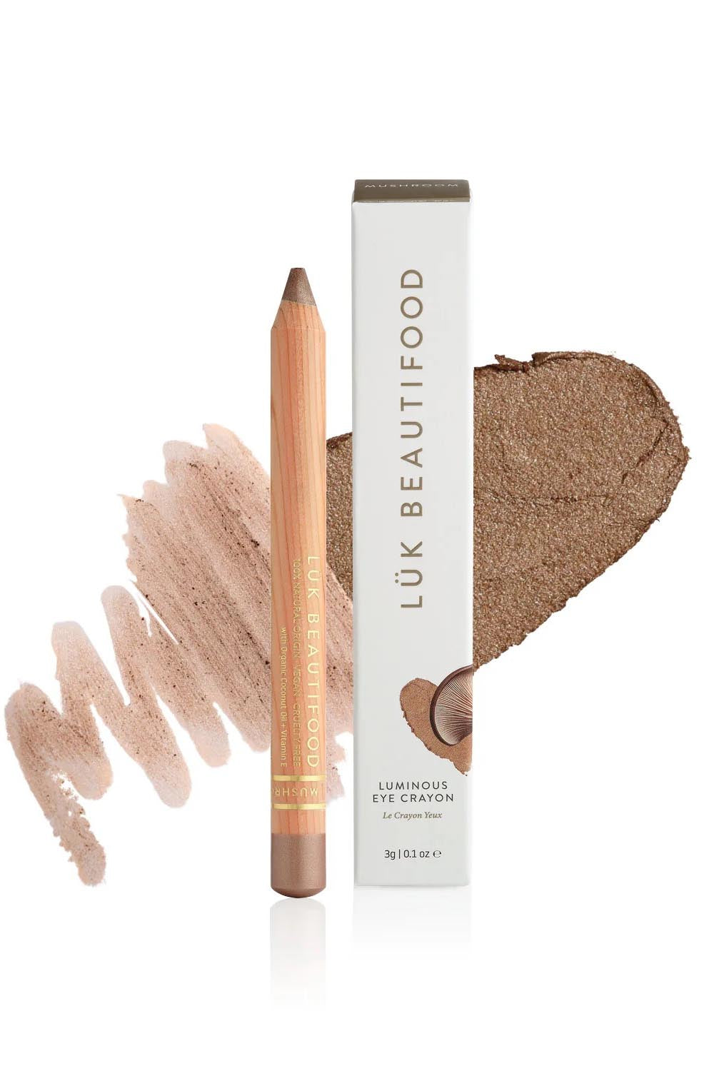 Product shot of the Luminous Eye Crayon - Mushroom in colour Mushroom, from the front