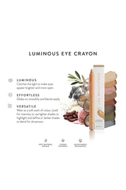 Product shot of the Luminous Eye Crayon - Olive in colour Olive, from the back