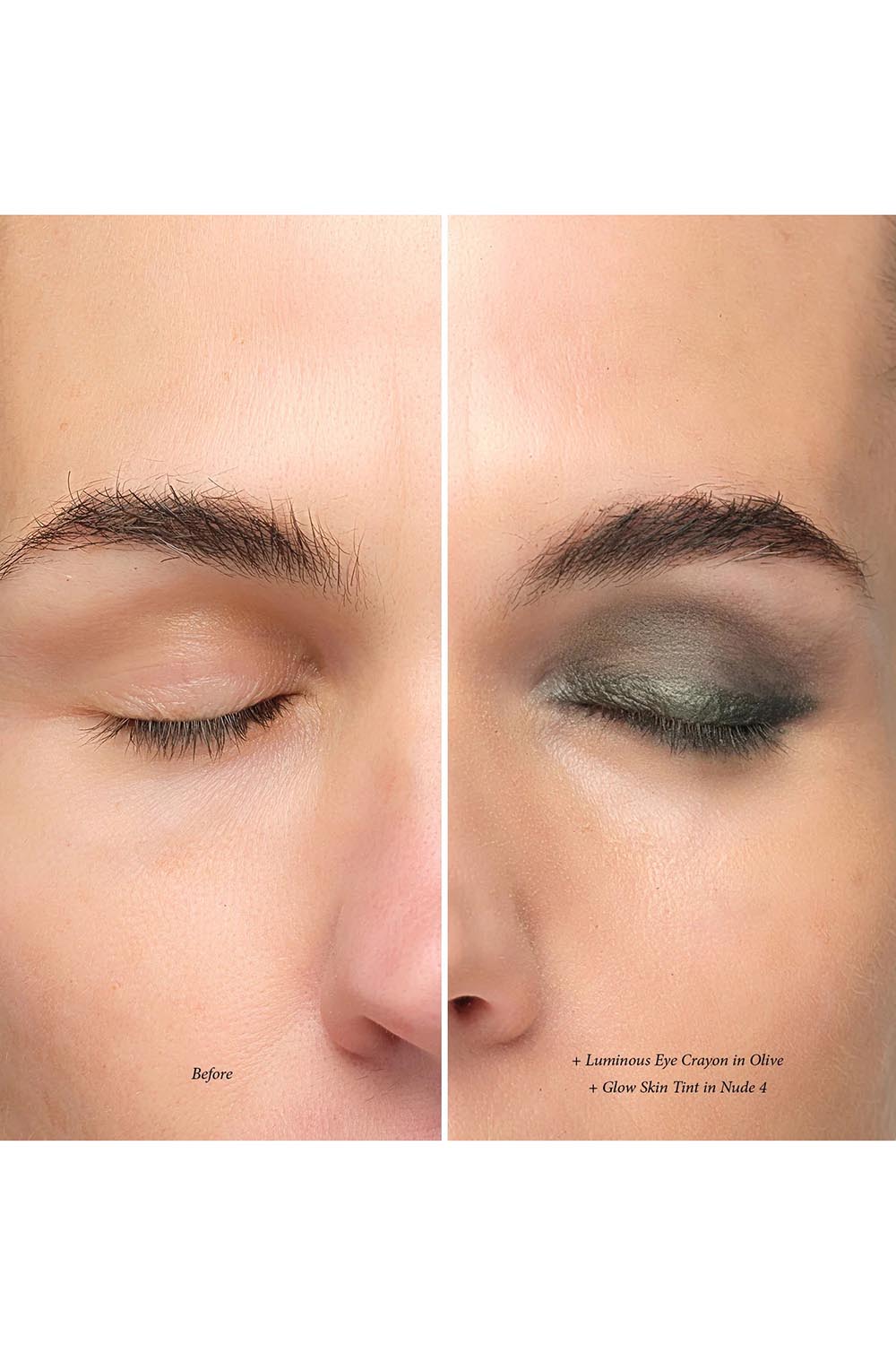 Product shot of the Luminous Eye Crayon - Olive in colour Olive, showing detail