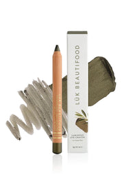 Product shot of the Luminous Eye Crayon - Olive in colour Olive, from the front