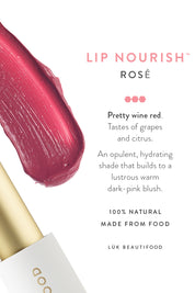 Product shot of the Rose Lip Nourish in colour Rose (Pink), detail