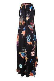 Product shot of the Abyss Maxi Dress - Black in colour Black, from the back