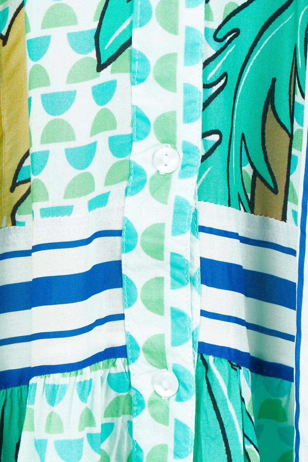Product shot of the Aquila Maxi Dress in colour Mist (Green), detail