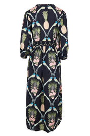 Product shot of the Beaumont Midi Dress – Navy in colour Navy, from the back