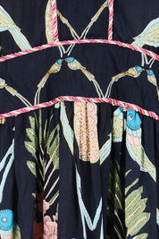 Product shot of the Beaumont Midi Dress – Navy in colour Navy, showing detail
